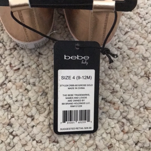 👶🏻 NWT Rose Gold Bebe baby shoes 👶🏻 - Picture 4 of 4